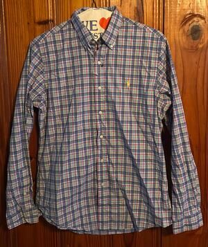 Ralph Lauren Shirt Sz medium Men Multicolor Plaid Button Down Long Sleeve